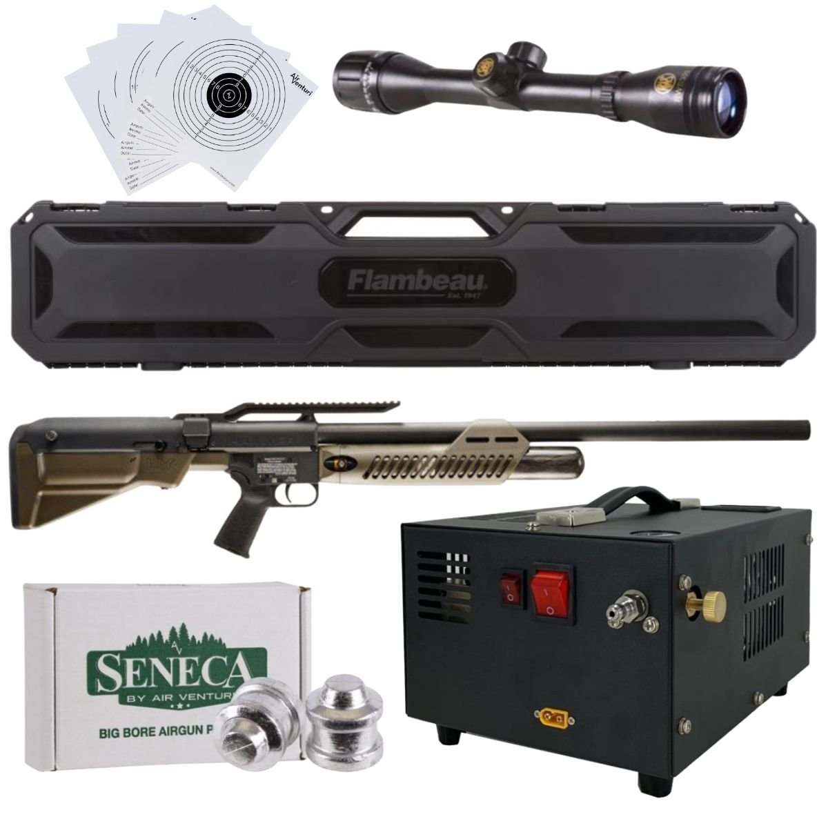 Rifle Umarex Hammer Cal .50 Pcp Aire Comprimido, Compresor, Pellets, Estuche, Mira, Targets. - Image 2