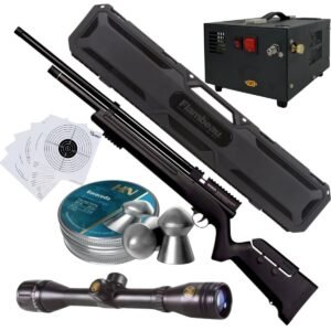 Rifle Barra Aire PCP .22 1100Z Compresor, Pellets, Mira, Estuche, Targets.