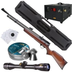 Rifle de Aire Beeman  Chief II 1328 .22 PCP Compresor, Pellets, Estuche, Mira, Targets.