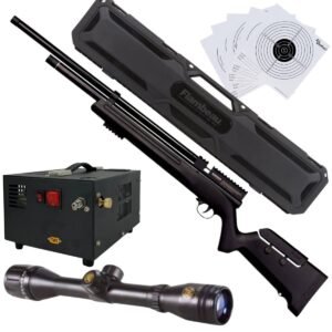 Rifle Barra Aire PCP .22 1100Z Compresor, Estuche, Mira, Targets