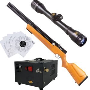 Rifle Air Venturi Avenger Madera Regulado PCP .25 Kit C/Compresor, Mira y Targets.