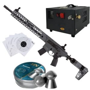 Rifle PCP Sig Sauer MCX Virtus .22 c/compresor, pellets, targets.