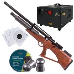 Rifle Avenge X Bullpup Botella Madera 400cc c/compresor, pellets, targets.
