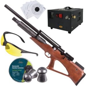 Rifle Avenge X Bullpup Botella Madera 400cc c/compresor, pellets, lentes, targets.