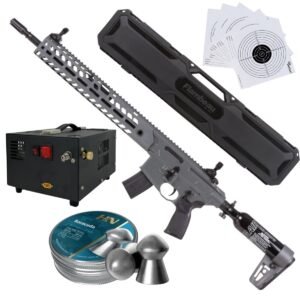 Rifle PCP Sig Sauer MCX Virtus .22 c/compresor, pellets, estuche, targets.
