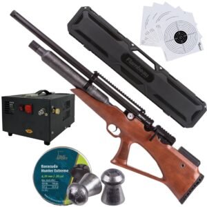 Rifle Avenge X Bullpup Botella Madera 400cc c/compresor, pellets, estuche, targets.