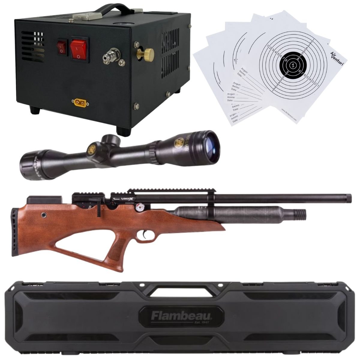 Rifle Avenge X Bullpup Botella Madera 400cc c/compresor, estuche, mira, targets. - Image 2