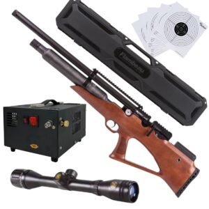 Rifle Avenge X Bullpup Botella Madera 400cc c/compresor, estuche, mira, targets.