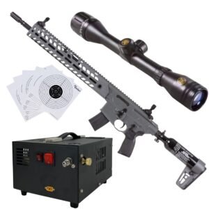 Rifle PCP Sig Sauer MCX Virtus .22 c/compresor, mira, targets.