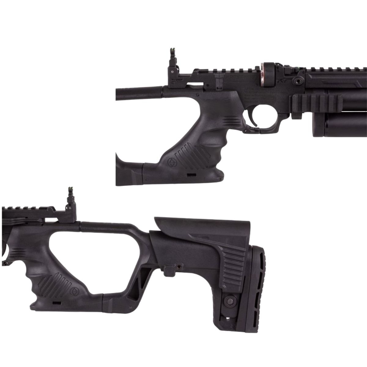 Pistola PCP .22 Convertible Hatsan Jet II c/compresor, pellets, estuche, mira, targets. - Image 4