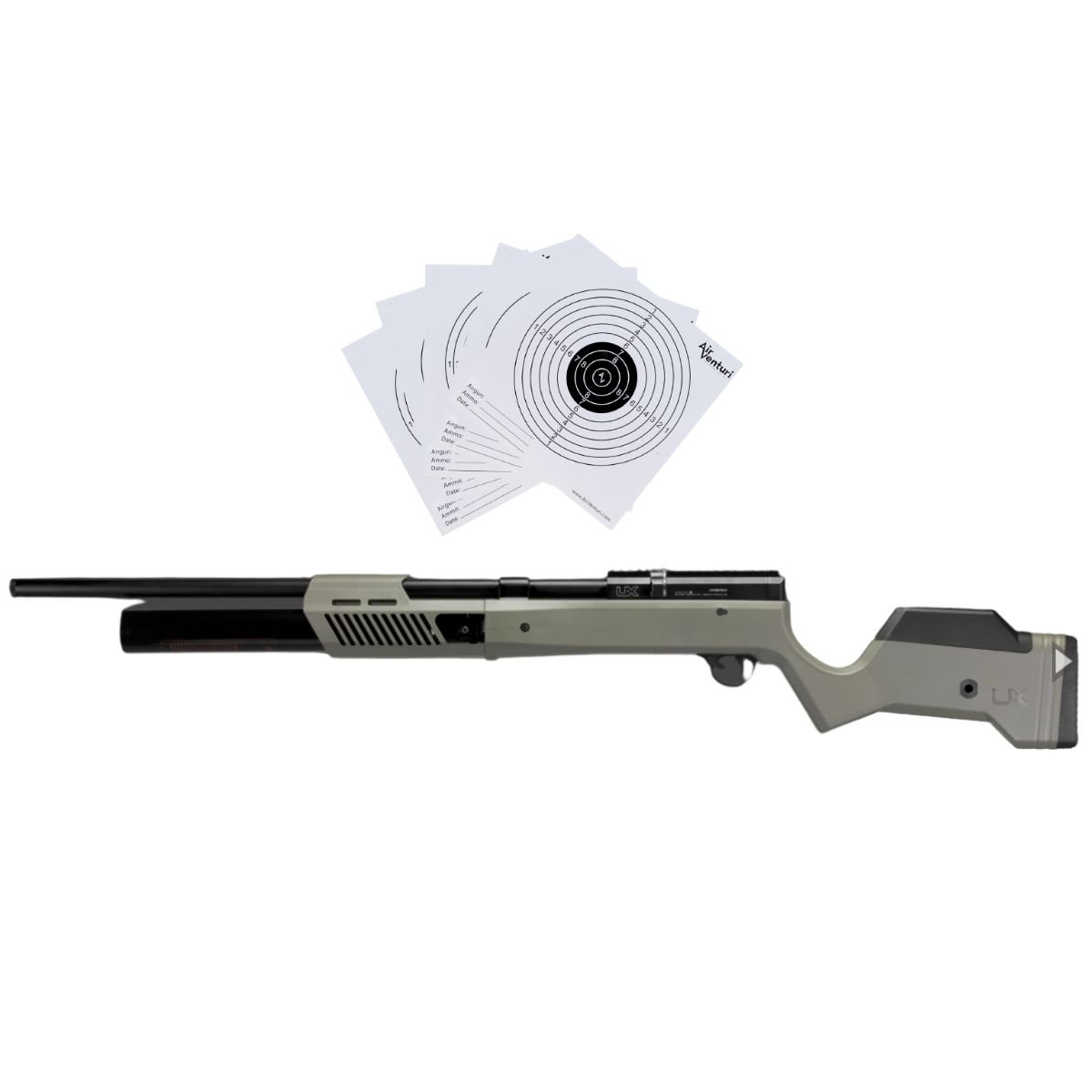 Rifle PCP Umarex Gauntlet SL .22 C/Compresor, estuche, mira, targets. - Image 3