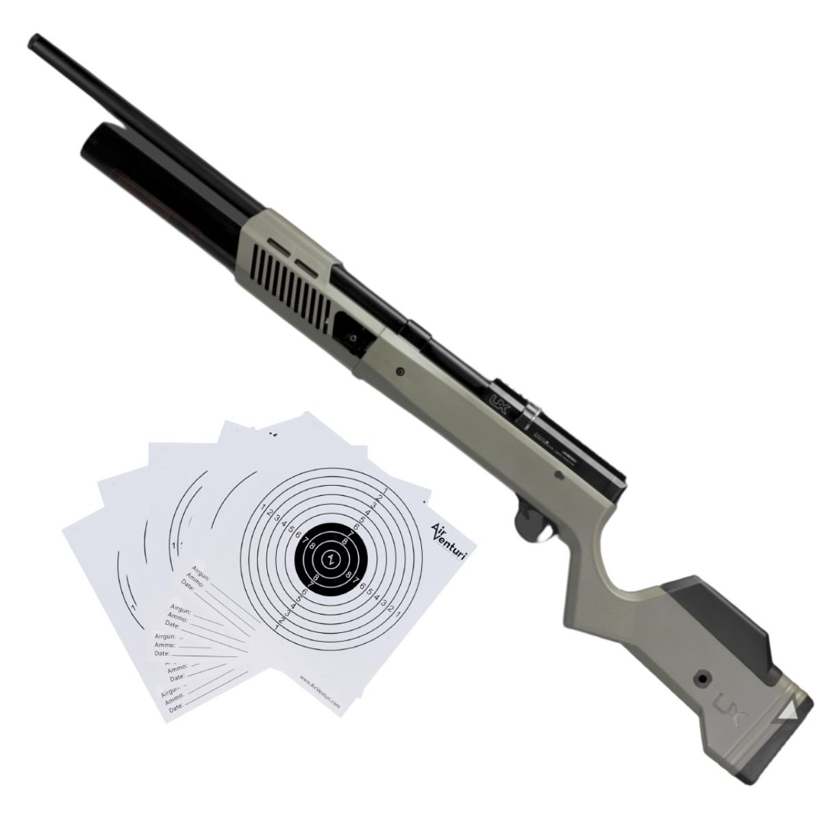 Rifle PCP Umarex Gauntlet SL .22 C/Compresor, estuche, mira, targets. - Image 4